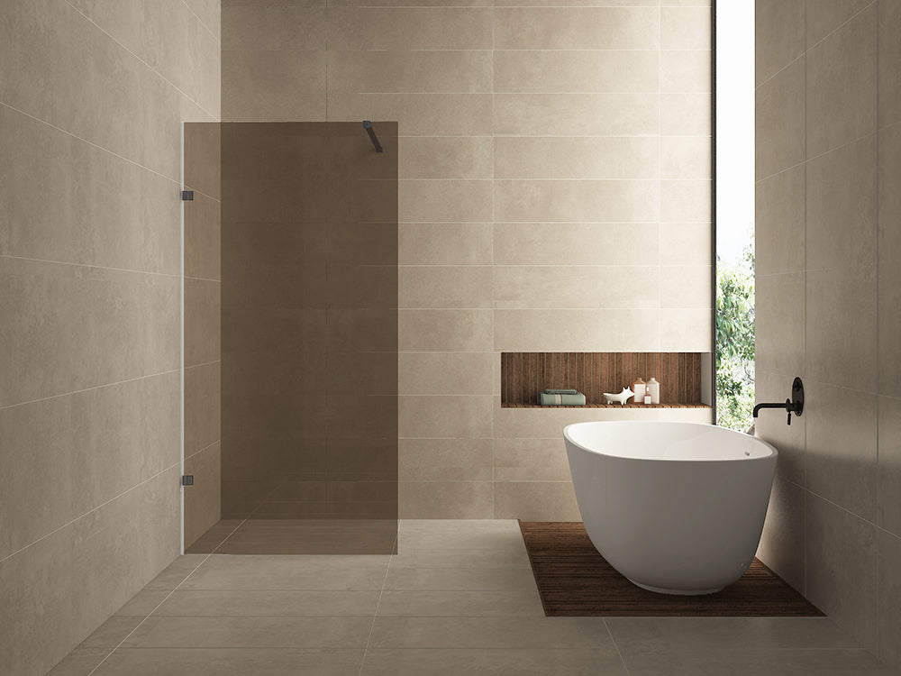 Less walk-in shower 800 x 2000 x 8 mm nano vintage bronze glass/gunmetal