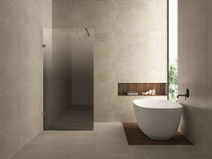 Less inloopdouche links 1000 x 2000 x 8 mm nano spiegelrook- naar helder glas/geborsteld brons koper
