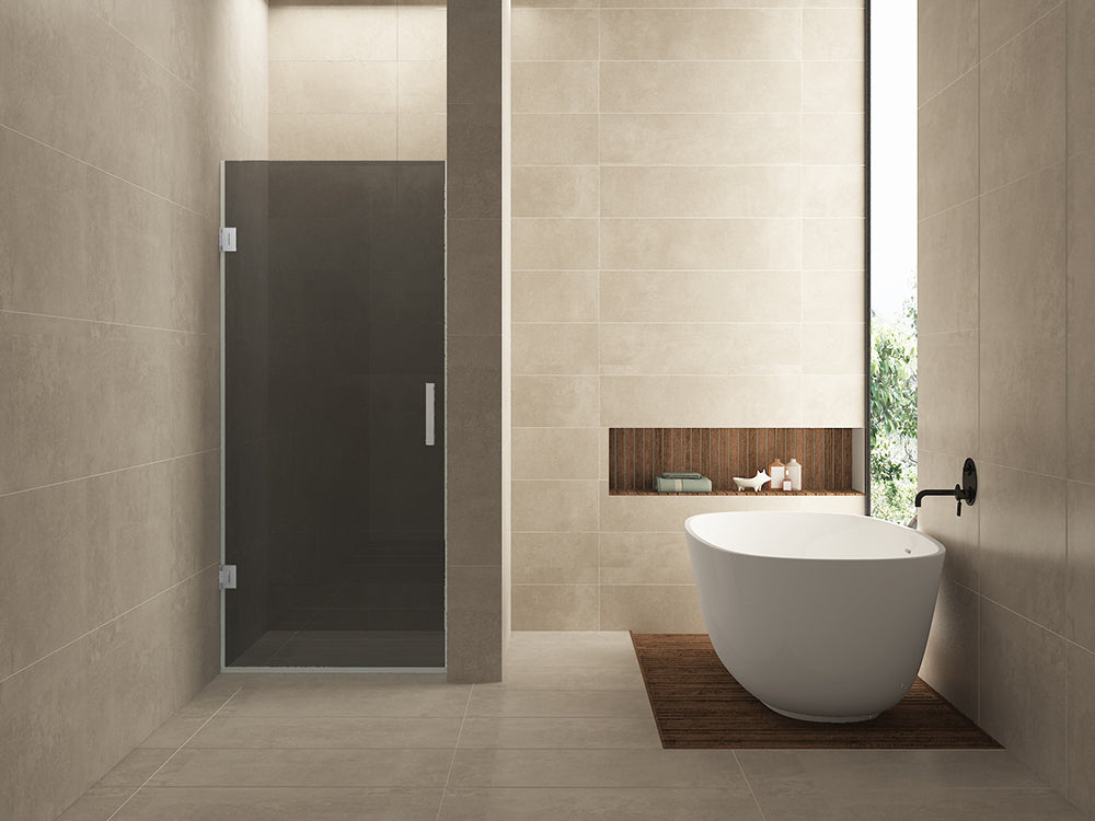 Less nisdeur 700 x 2000 x 8 mm nano rookglas/chroom