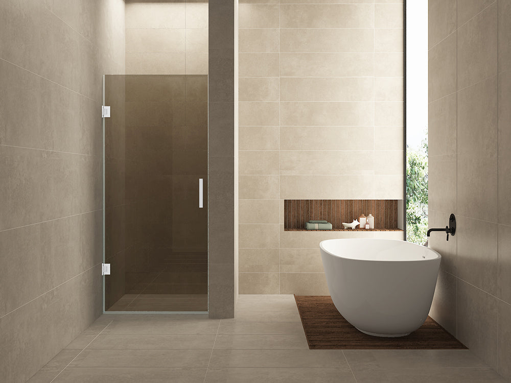 Reading niche door 800 x 2000 x 8 mm nano vintage bronze glass/matt white