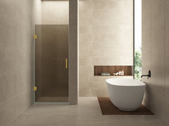 Recessed niche door 800 x 2000 x 8 mm nano vintage bronze glass/brushed brass