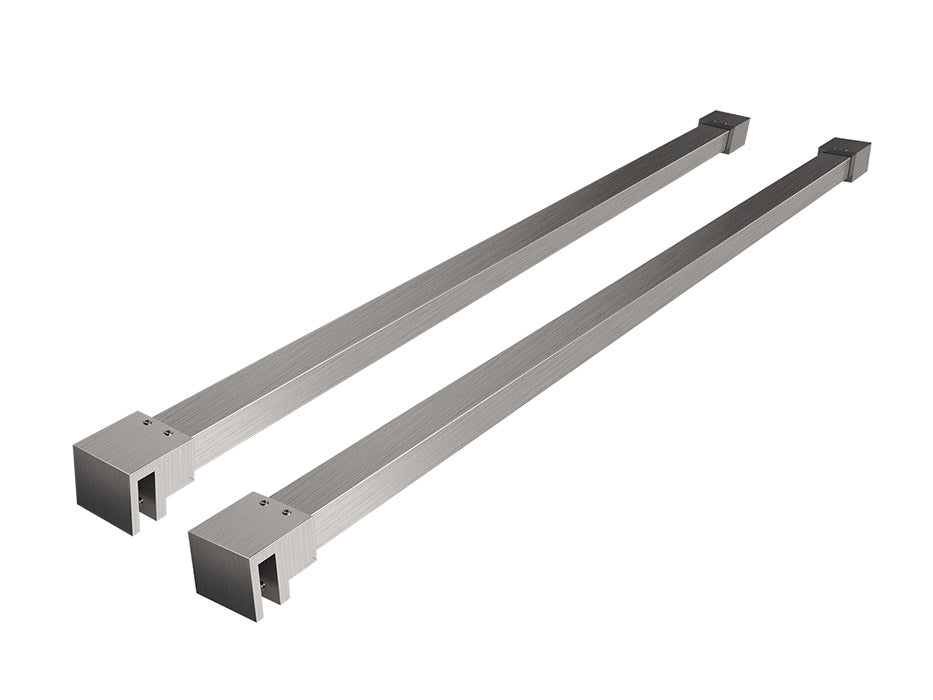 Slim Set of Stabiliser Bars 120 cm for Freestanding Walk-in Showers Brushed Steel