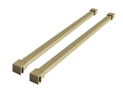 Slim set of 120 cm stabilization bars for walk-in showers brushed brass