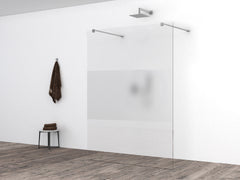 Slim glasplaat 1200 x 2000 x 8 mm nano helder glas met melkglas middenband