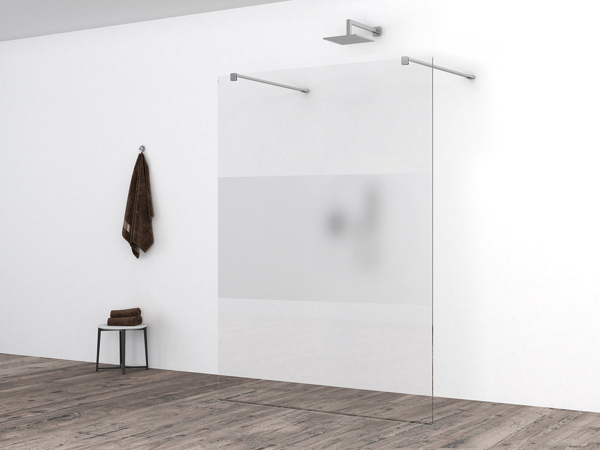 Smart glass panel 1400 x 2000 x 8 mm nano clear glass with frosted glass middle section