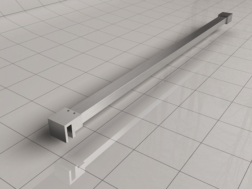 Slim Shower Support Bar 120 cm Brushed Steel