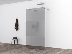 Slim glasplaat 900 x 2000 x 8 mm nano rookglas met melkglas middenband