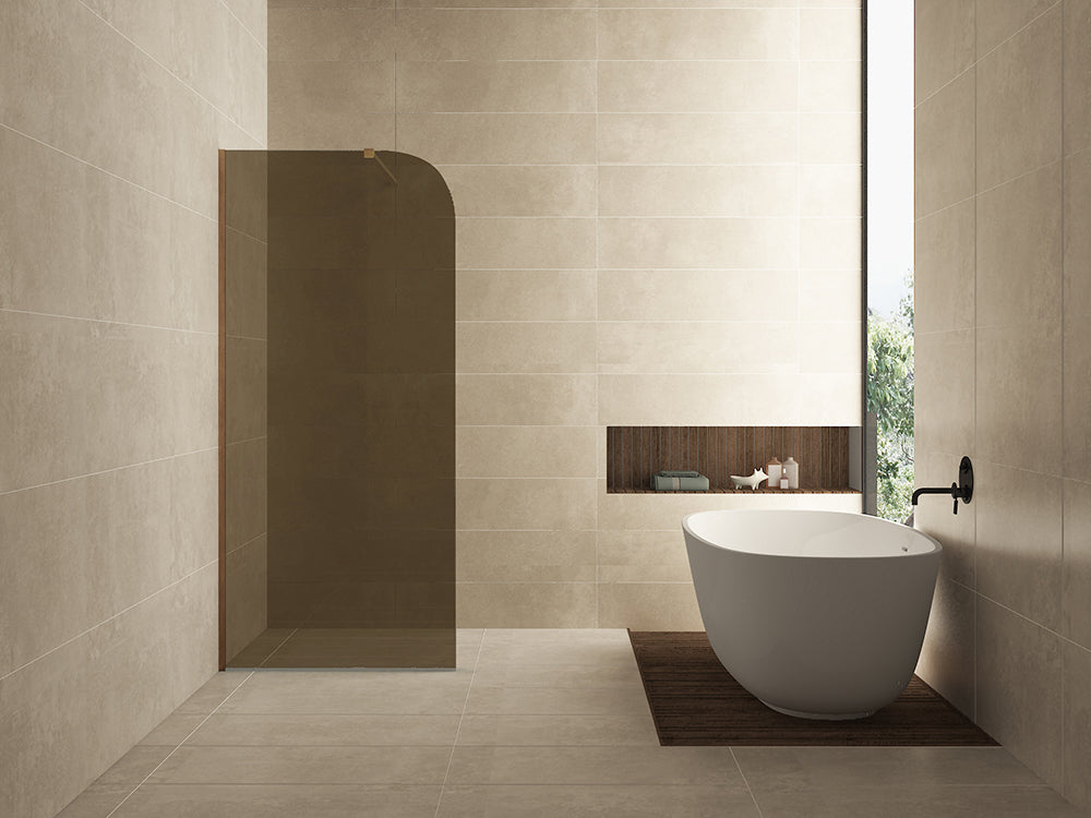 Curvea inloopdouche 900 x 2000 x 8 mm nano vintage brons glas