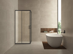 Skyline corner entry shower enclosure with 2 sliding doors 900 x 900 x 2000 x 8 mm nano clear glass/matt black