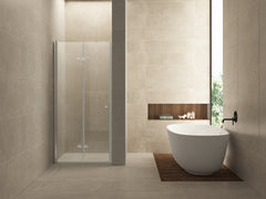 Maki niche door foldable left 900 x 2000 x 8 mm nano clear glass/chrome