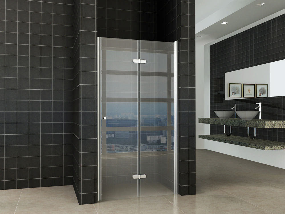 Maki niche door foldable right 900 x 2000 x 8 mm nano clear glass/chrome