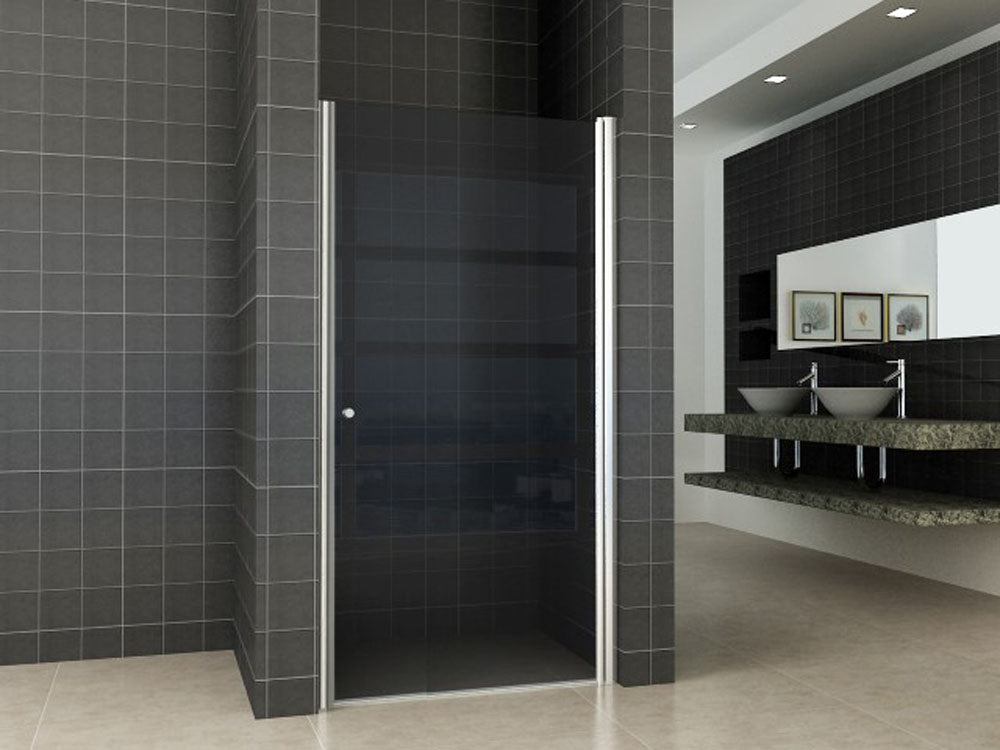 Recess door 1000 x 2000 x 8 mm nano smoked glass/chrome