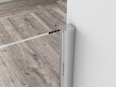 Comfort side wall with wall profile 400 x 2000 x 10 mm nano clear glass/chrome