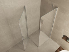 Saloon cabin with 1 pivot door 900 x 900 x 2000 x 8 mm nano clear glass/chrome
