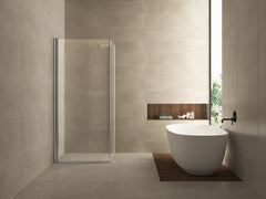 Saloon enclosure with 1 pivot door 1000 x 1000 x 2000 x 8 mm nano clear glass/chrome
