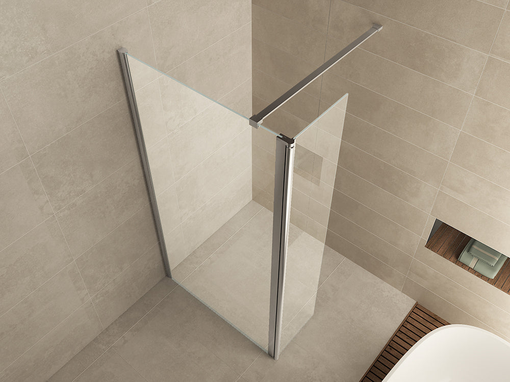 Comfort hinged side panel 300 x 2000 x 10 mm nano clear glass/chrome