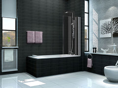 Palmo folding bath screen 800 x 1500 x 6 mm nano clear glass/chrome