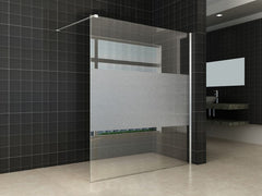 Comfort inloopdouche 1600 x 2000 x 8 mm nano helder glas met melkglas middenband/chroom