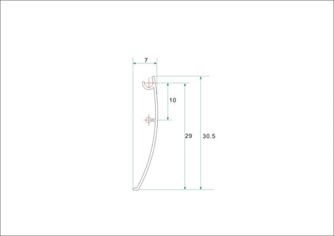 aluminium afdekstrip 200cm wandprofiel eco model