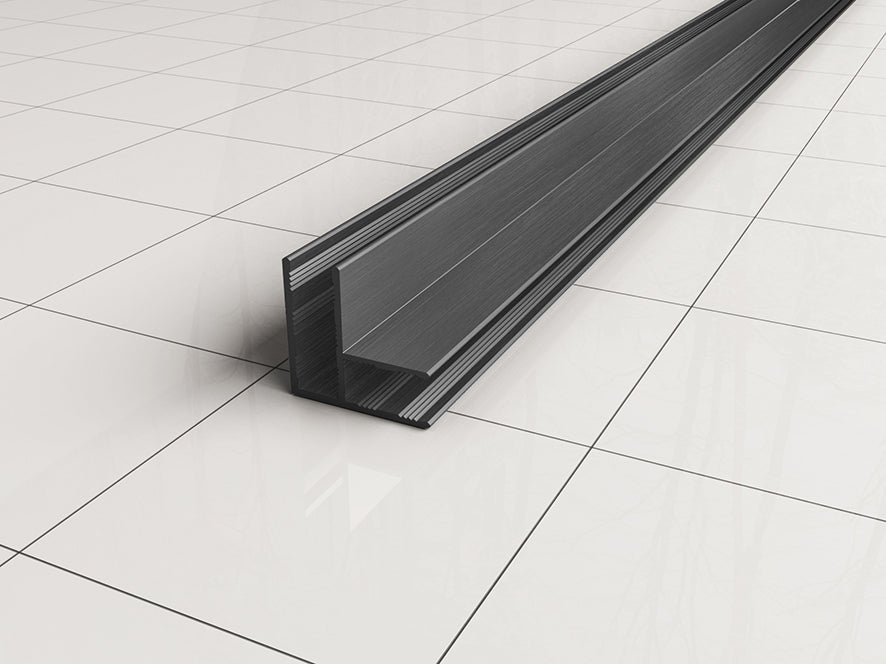 Slim hoekprofiel 2000 x 10 mm gunmetal