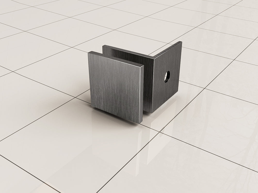 Less glaskoppelingset voor profielloze inloopdouche 2 stuks gunmetal