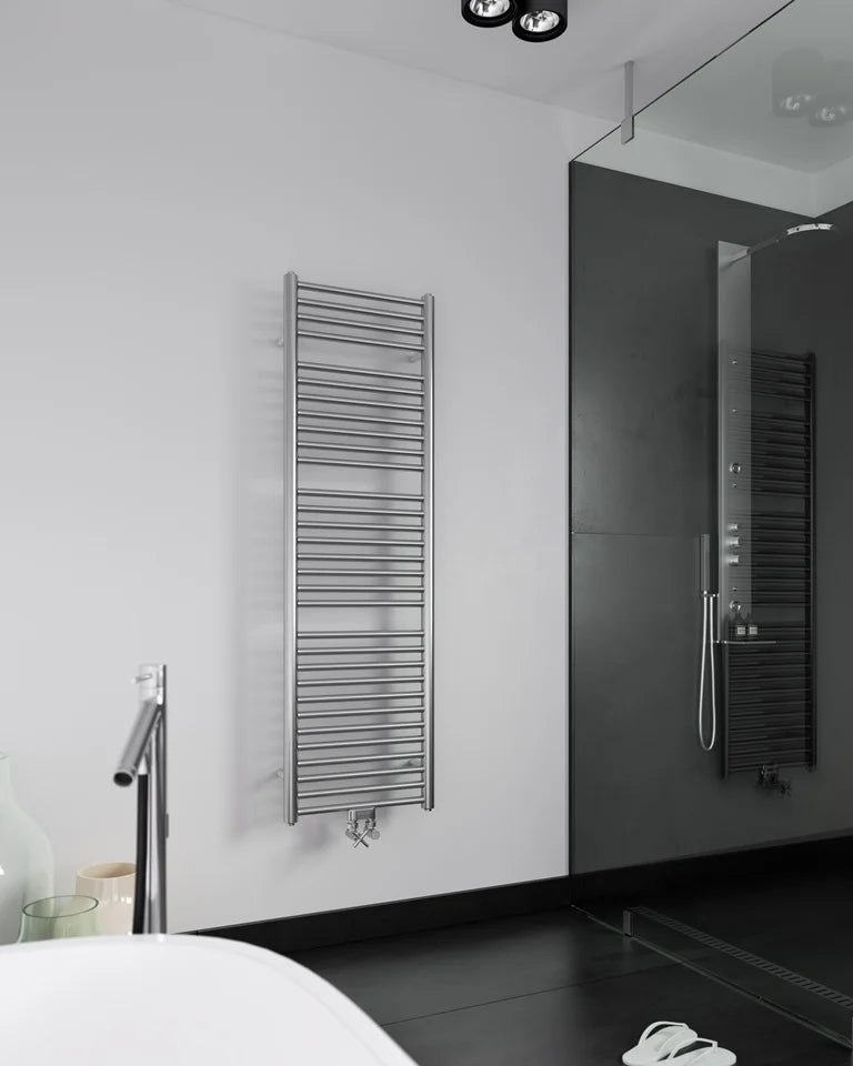 Instamat Inox Gebogen Elektrische radiator - 250W - 73x50,5cm - RVS Geborsteld -  IB70.50ES02