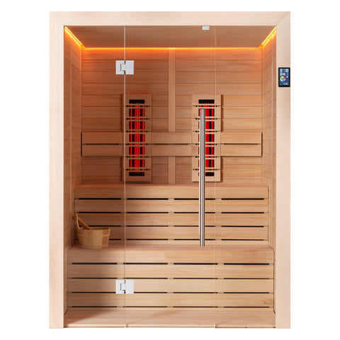 AWT Sauna E1614C-IR Hemlock 160x150 ohne Ofen