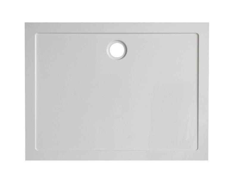 Rectangular shower tray 120 x 90 x 4 cm acrylic gloss white