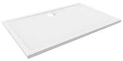 Rectangular shower tray 140 x 90 x 4 cm acrylic gloss white