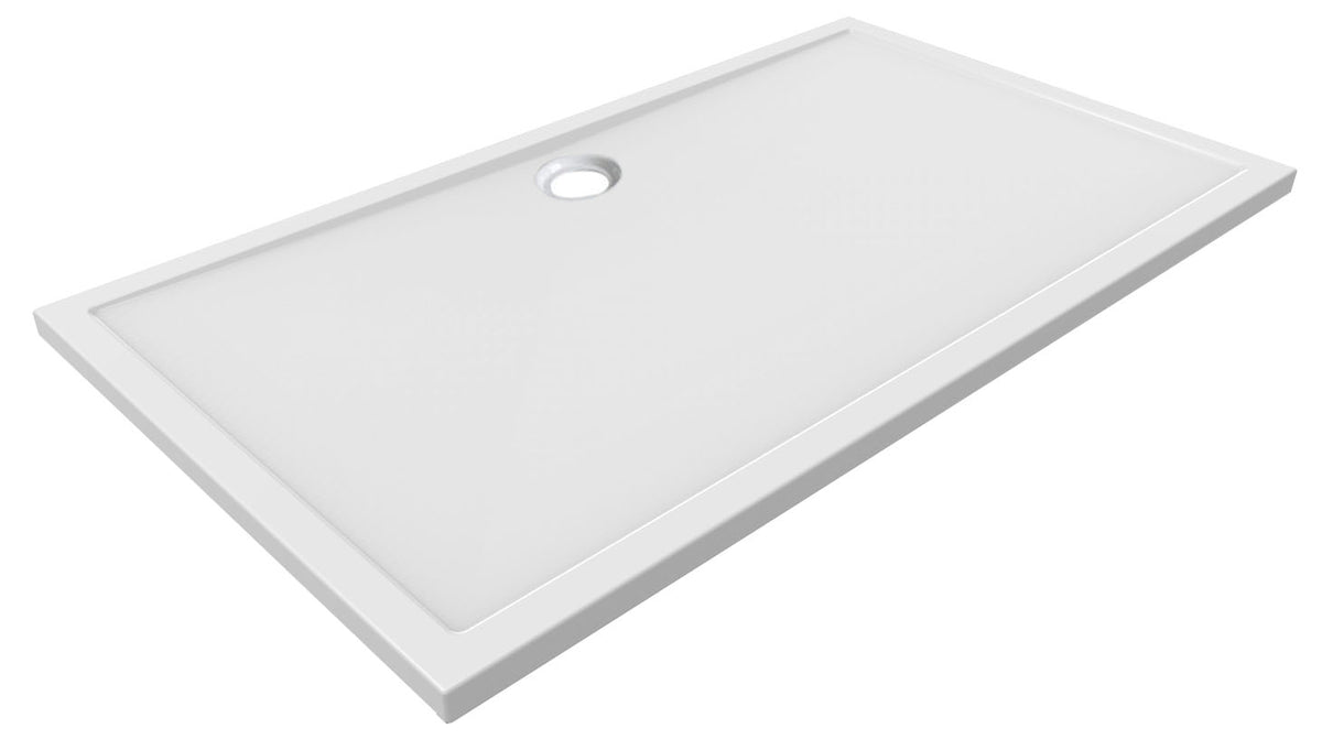 Shower tray rectangular 160 x 90 x 4 cm acrylic gloss white