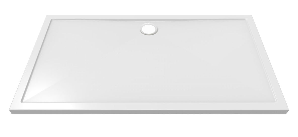 Shower tray rectangular 160 x 90 x 4 cm acrylic gloss white