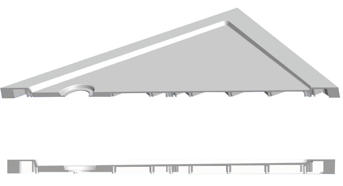 Luxury shower tray SMC quarter-round 900x900x40 built-in white