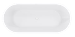Libero freestanding bathtub 178 x 80 cm matt white acrylic with matt white waste