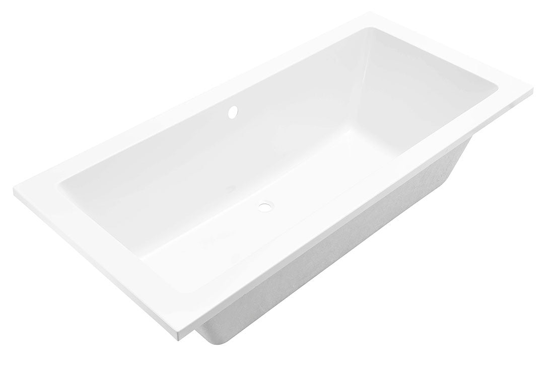 Santino SQ inbouw duo ligbad 190x90x49 cm acryl glans wit