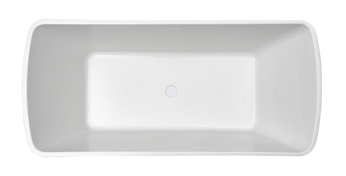 Larx freestanding bathtub 170 x 78 cm acrylic gloss white with waste gloss white