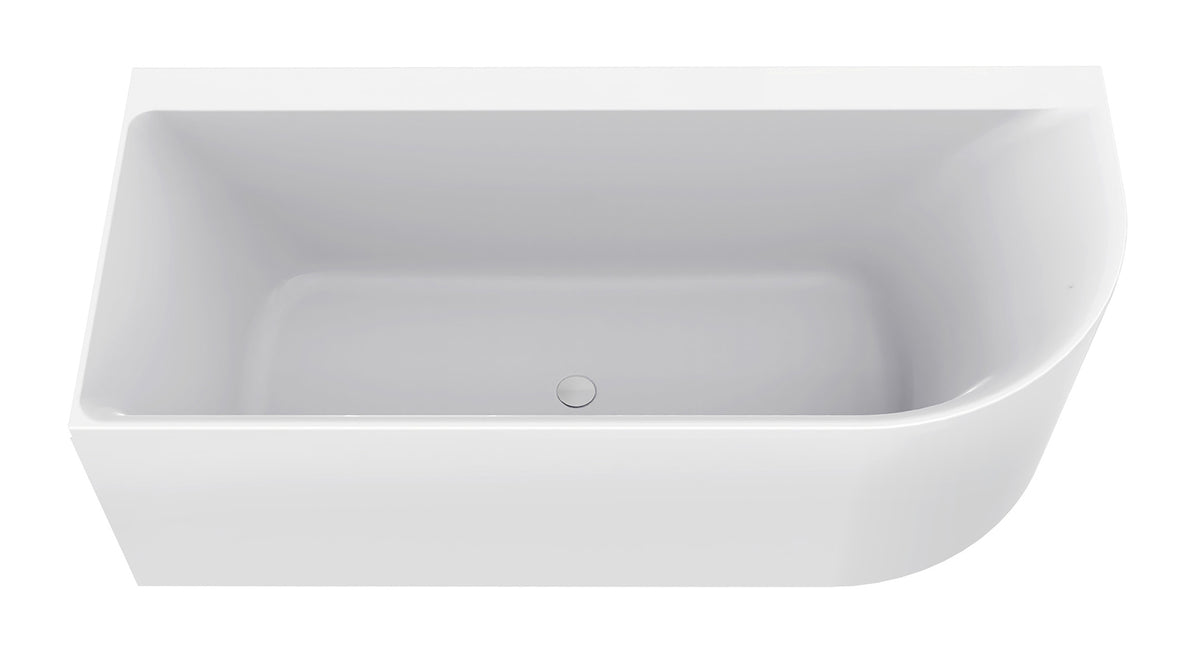 Zenn corner bath left 170 x 75 cm acrylic gloss white with waste gloss white