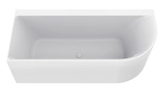 Zenn corner bath left 180 x 80 cm acrylic gloss white with waste gloss white