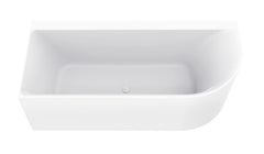 Zenn corner bath left 180 x 80 cm acrylic matte white with waste matte white