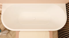 Liora half vrijstaand ligbad 180 x 80 cm acryl glans wit met waste glans wit