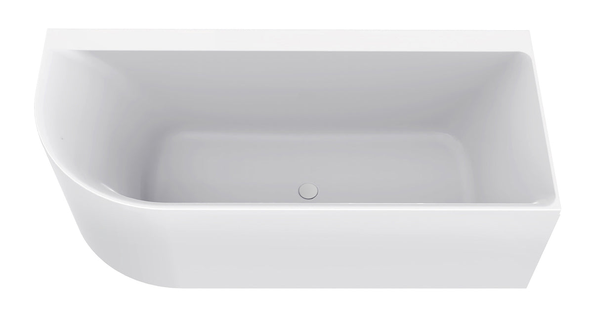 Zenn corner bath right 180 x 80 cm acrylic matt white with waste matt white