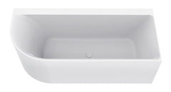 Zenn corner bath right 180 x 80 cm acrylic matt white with waste matt white