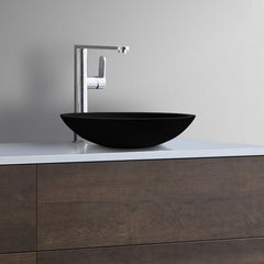 StoneArt Wastafel LC116 -mat  zwart - 38x38cm