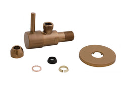 Minimal angle stop valve 3/8" x 3/8" or compression 10 mm brushed bronze copper