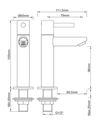 Amador fonteinkraan XL Kiwa 1/2'' geborsteld brons koper