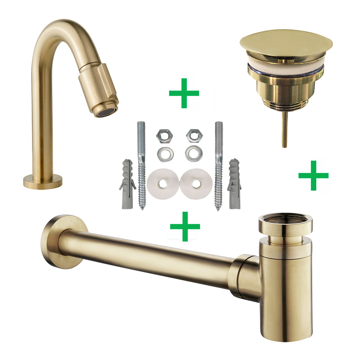 Caral Victoria faucet set brushed brass