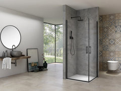 Van Rijn ST02LP120 douchecabine hoekinstap 80x90cm zwart