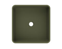 Arcqua Case waskom - 37x37cm - Vierkant - Cast marble Mat groen