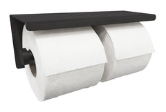 Brush double toilet roll holder matte black