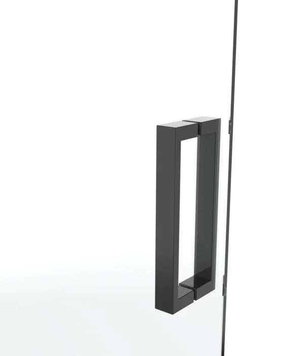 Van Rijn ST02LP150ZW douchecabine hoekinstap 80cm deur 120cm zijwand zwart