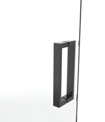 Van Rijn ST02LP150ZW douchecabine hoekinstap 80cm deur 120cm zijwand zwart